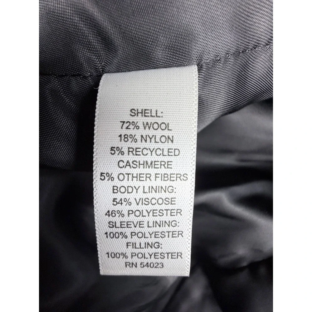 Banana Republic Mens Wool Cashmere Blend Car Coat Charcoal Gray Small RN 54023